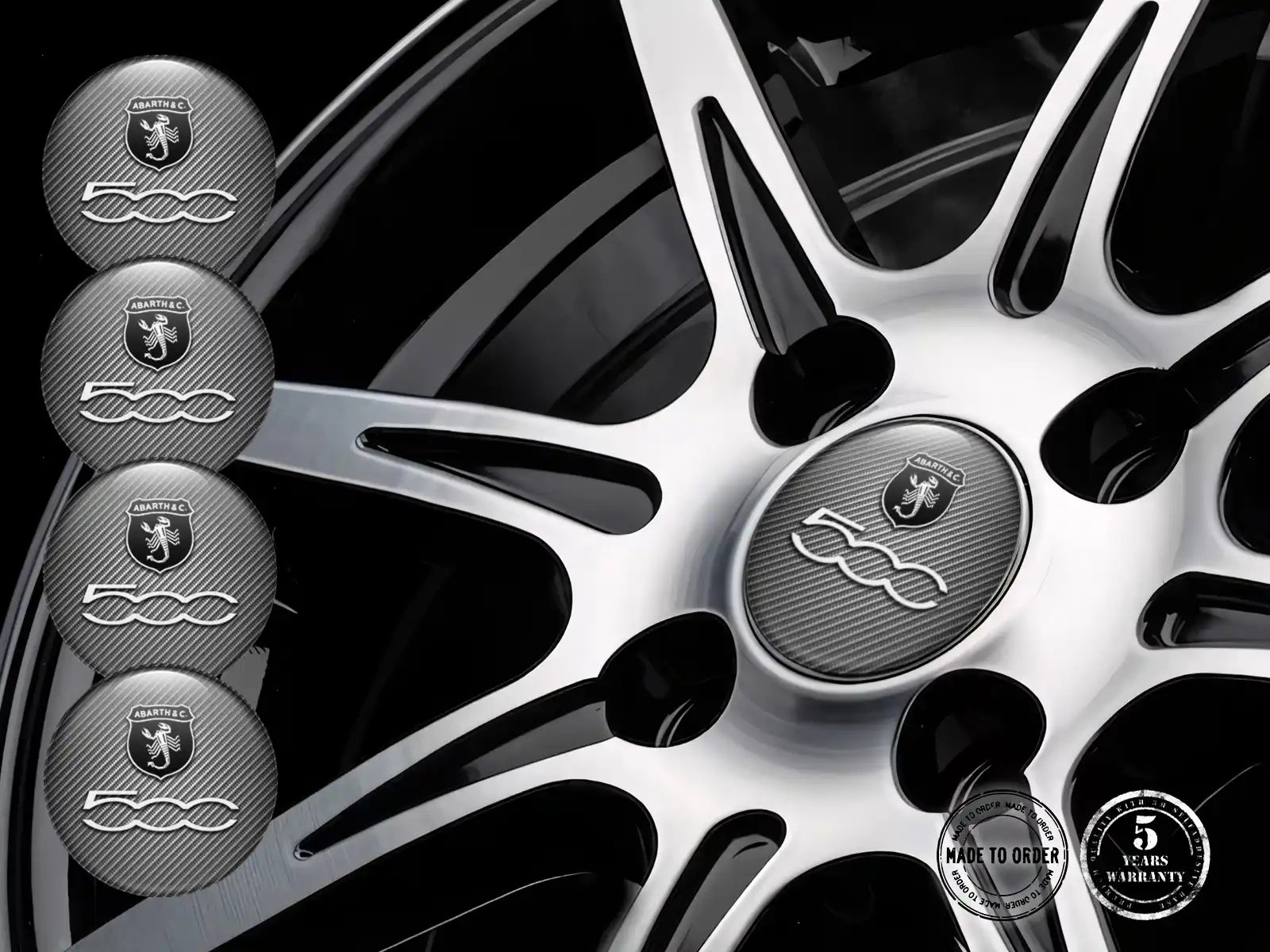 Fiat Abarth Logo Insigne Roue Dôme Époxy Élégant